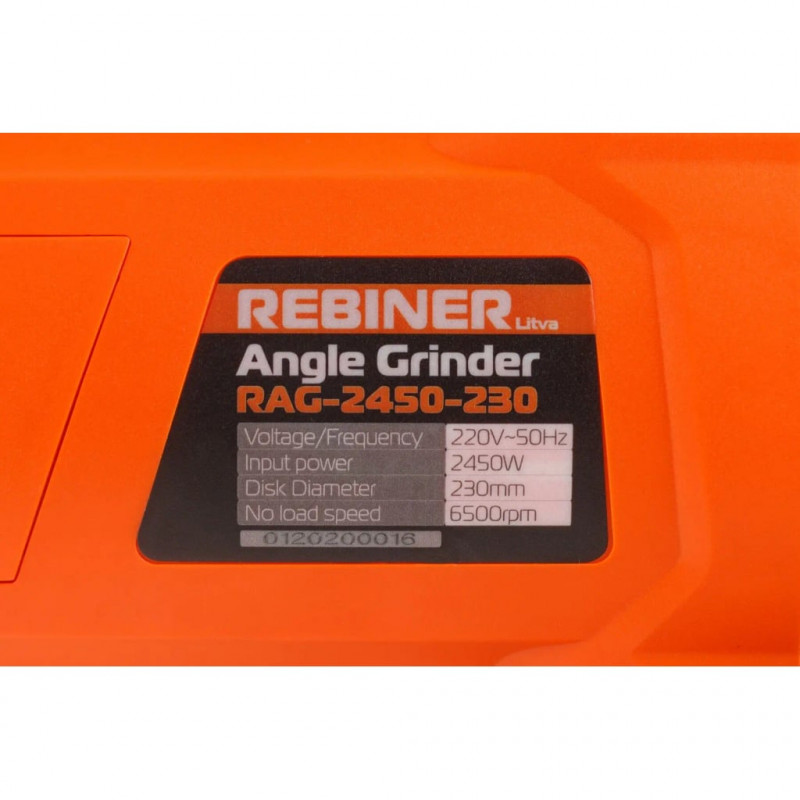 Кутова шліфмашина Rebiner RAG-2450 (230 мм)