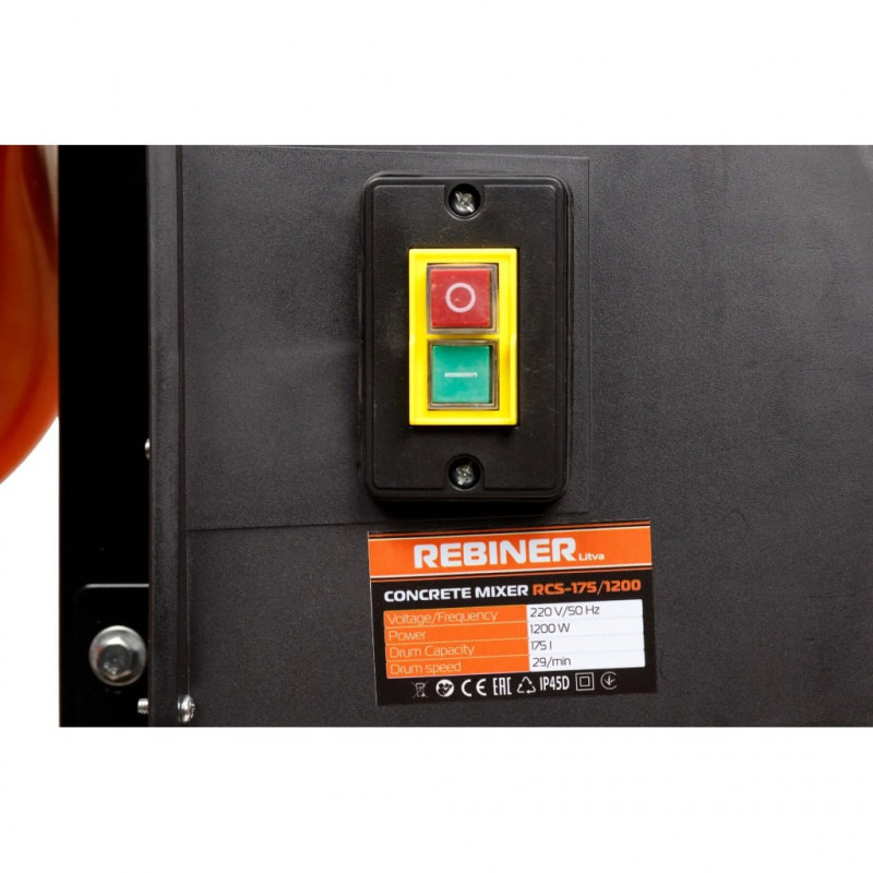 Бетонозмішувач (175л, 1200 Вт) Rebiner RCS-175/1200