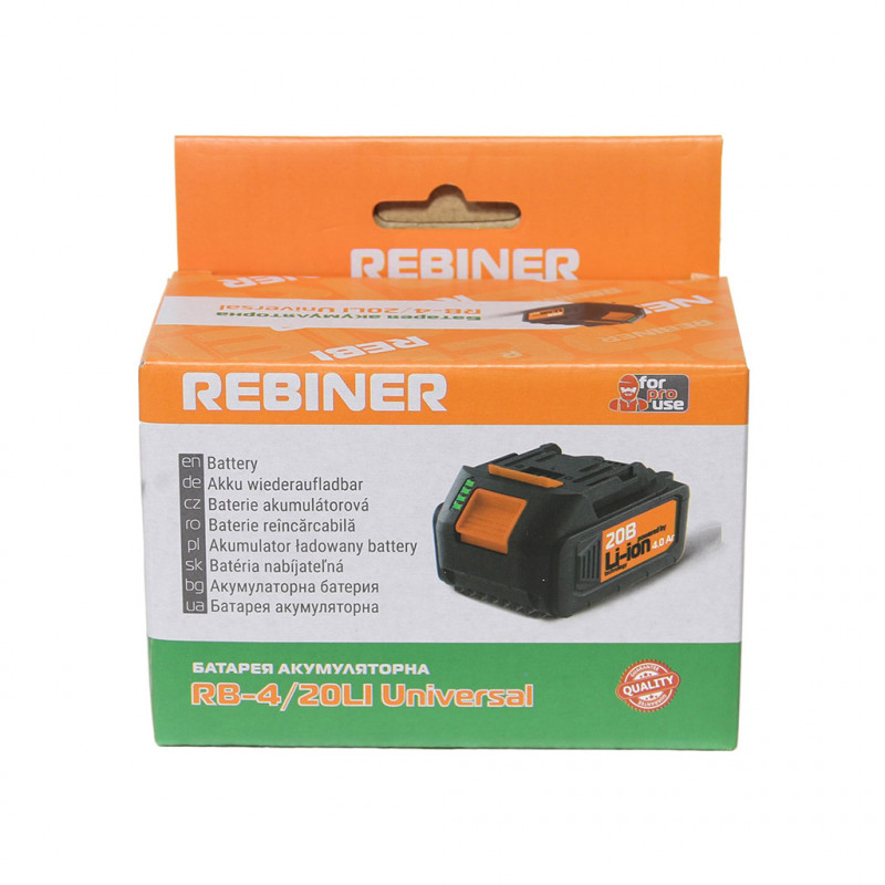 Акумуляторна батарея 20 В, 4 А/год Rebiner RB-4/20Li Universal
