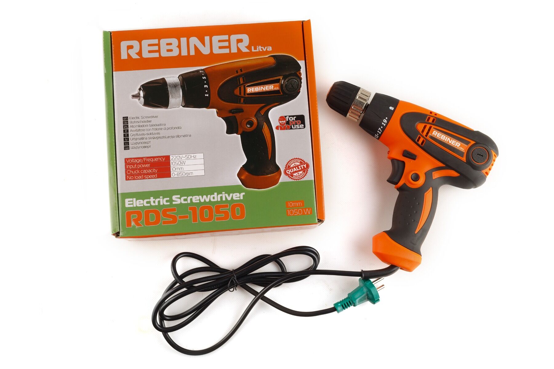 Шуруповерт мережевий Rebiner RDS-1050