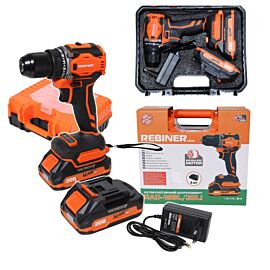 Безщітковий акумуляторний шуруповерт Rebiner RAD-18BL в кейсі (2 АКБ)