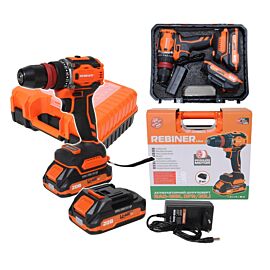 Безщітковий акумуляторний шуруповерт Rebiner RAD-18BL DFR в кейсі (2 АКБ)