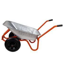 Тачка строительная Rebiner 90 л двухколесная с усиленной рамой